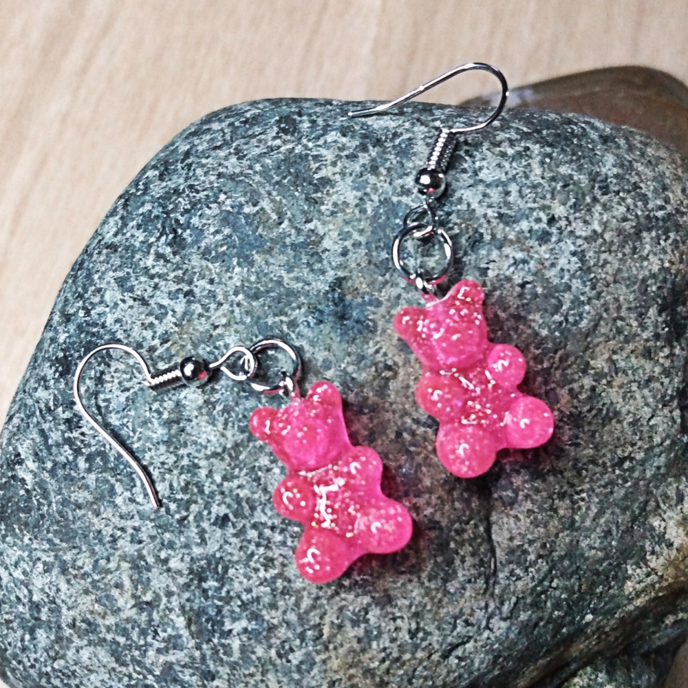 Pink Gummy Bear Earrings